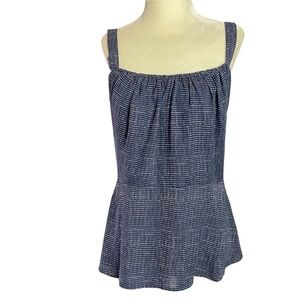 Cabi Tank Pant Set Sz 8 Empire Waist Peplum Button Straps Tie Waist Pant Sheer